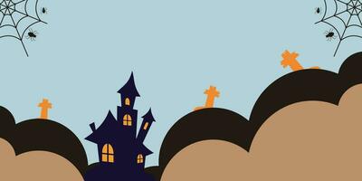 Halloween celebration background with copy space area. vector for banner, greeting card, poster, social media.