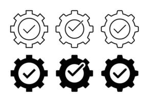 proven skill icon set, check execution symbol. vector isolated on white background. management concept design