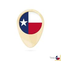 Map pointer with flag of Texas. Orange abstract map icon. vector