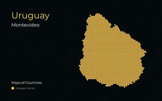 Uruguay, montevideo. mapas de países. hexágono serie. creativo vector mapas sur America. moderno mapa