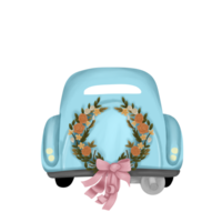 vintage wedding car illustration png