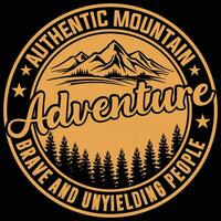 Mountain hiking t shirt design vector