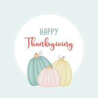 Happy Thanksgiving card with pumpkins. vector
