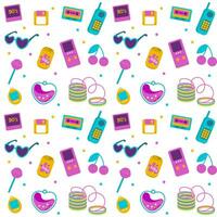 90s elements seamless pattern. old school pattern vector