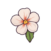 Flower Sticker with Leaf A Cute and Colorful Sticker for Kids and Adults png