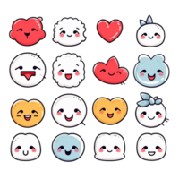 Cute Cartoon Icons A Fun and Colorful Collection of Whimsical Clip Art png