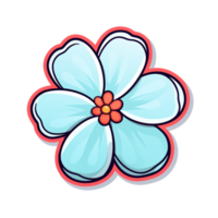 Flower Sticker with Leaf A Cute and Colorful Sticker for Kids and Adults png