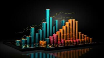 Financial growth Graph showing upward trend in profits photo