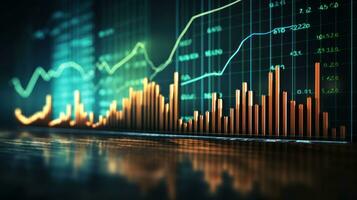 Financial growth Graph showing upward trend in profits photo