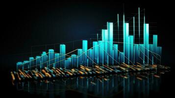 Financial growth. Graph showing upward trend in profits photo