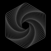 Swirling modern geometric element. Illusion effect spiral background. Tunnel abstract. Design with stroke, lines and flow. 3D tunnel grid vector