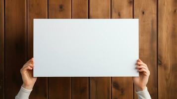 Entrepreneurship. Person holding empty sign photo