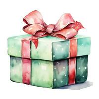 Watercolor Christmas gift boxes isolated photo