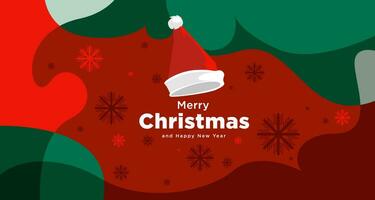 Merry Christmas card and banner vector illustration in red  white and green colors 2024