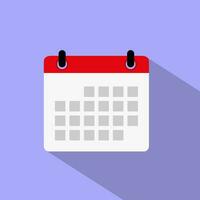 Calendar icon vector in flat style. Date, event sign symbol