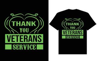 gracias usted veteranos Servicio t camisa diseño, veteranos t camisa diseño Estados Unidos....eps vector