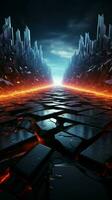 Dynamic arrow pathways Hi tech background with abstract direction and speed Vertical Mobile Wallpaper AI Generated photo