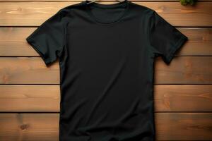 Customization hub standalone black tee photo, ideal for mockups and personalized graphics AI Generated photo