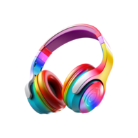 colourfull casque de musique ai généré png