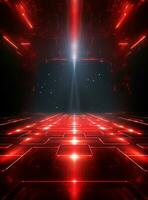 Ai generative Backdrop With Illumination Of Red Spotlights For Flyers realistic image ultra hd high design photo