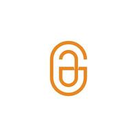 letter ga classic simple line logo vector