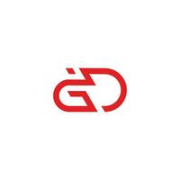 letter g i d simple geometric line logo vector