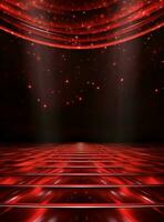 Ai generative Backdrop With Illumination Of Red Spotlights For Flyers realistic image ultra hd high design photo