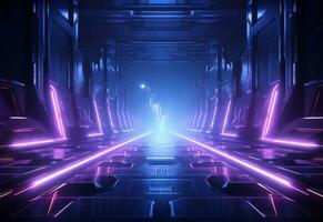 Neon illuminated futuristic backdrop realistic image, ultra hd, high design very detailed photo