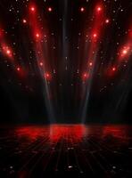Ai generative Backdrop With Illumination Of Red Spotlights For Flyers realistic image ultra hd high design photo