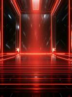 Ai generative Backdrop With Illumination Of Red Spotlights For Flyers realistic image ultra hd high design photo