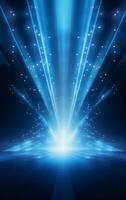 Ai generative Backdrop With Illumination Of blue Spotlights For Flyers realistic image ultra hd high design photo