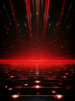 Ai generative Backdrop With Illumination Of Red Spotlights For Flyers realistic image ultra hd high design photo