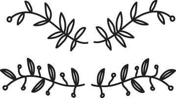 Hand drawn ornament divider collection, hand drawn clipart, borders clipart design element, doodle dividers, hand drawn line borders, leaf design, vintage ornaments, decorament element vector