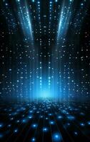 Ai generative Backdrop With Illumination Of blue Spotlights For Flyers realistic image ultra hd high design photo