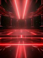 Ai generative Backdrop With Illumination Of Red Spotlights For Flyers realistic image ultra hd high design photo