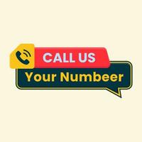 call us now button for phone number with call icon vector