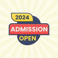 2024 Admission Open Tag Abstract Shape for educational banner vector