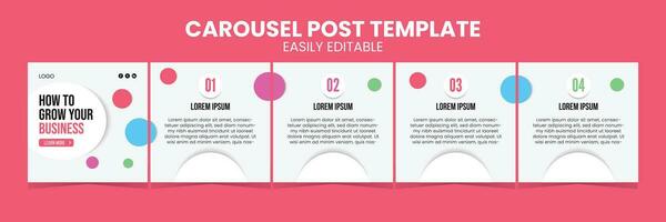 Editable Business carousel post for social media use. Instagram carousel post template for business. vector