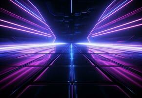 Ai Generative Neon illuminated futuristic backdrop realistic image, ultra hd, high design very detailed photo
