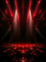 Ai generative Backdrop With Illumination Of Red Spotlights For Flyers realistic image ultra hd high design photo