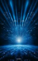 Ai generative Backdrop With Illumination Of blue Spotlights For Flyers realistic image ultra hd high design photo