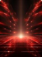 Ai generative Backdrop With Illumination Of Red Spotlights For Flyers realistic image ultra hd high design photo