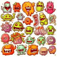 cute monster  collection doodle style photo