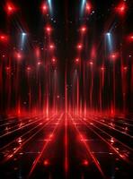 Ai generative Backdrop With Illumination Of Red Spotlights For Flyers realistic image ultra hd high design photo