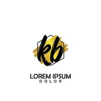 KB Initial Brush In Circle Frame Template Design vector