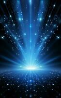 Ai generative Backdrop With Illumination Of blue Spotlights For Flyers realistic image ultra hd high design photo