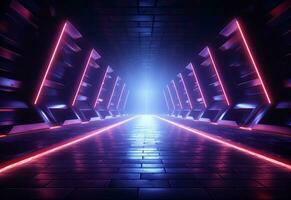 Neon illuminated futuristic backdrop realistic image, ultra hd, high design very detailed photo