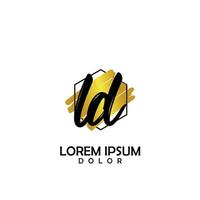 LD Initial Brush In Circle Frame Template Design vector