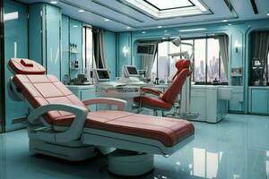 Clinical office, medical equipment present, where patient-physician discussions occur in privacy AI Generated photo