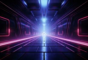 Ai Generative Neon illuminated futuristic backdrop realistic image, ultra hd, high design very detailed photo